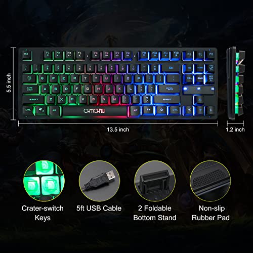 CHONCHOW RGB Backlit Gaming Keyboard for Laptop & Console