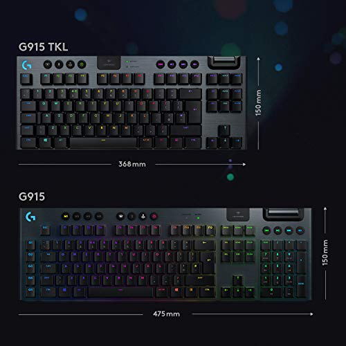 Renewed Logitech G915 TKL Mechanical Gaming Keyboard - Tactile