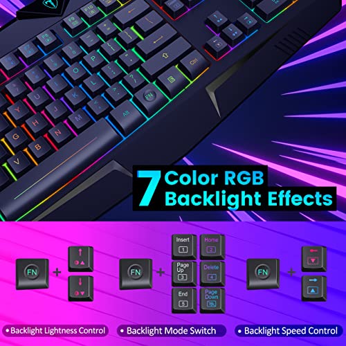 Dacoity Gaming Keyboard with Backlit RGB & Silent Keys