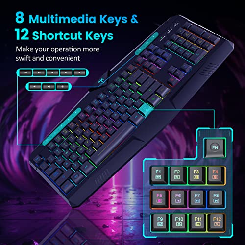 Dacoity Gaming Keyboard with Backlit RGB & Silent Keys