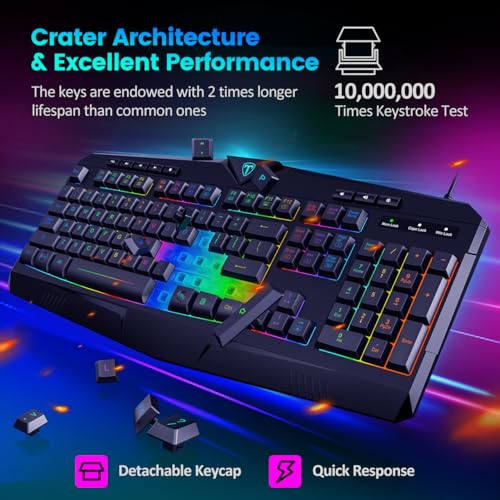 Dacoity Gaming Keyboard with Backlit RGB & Silent Keys