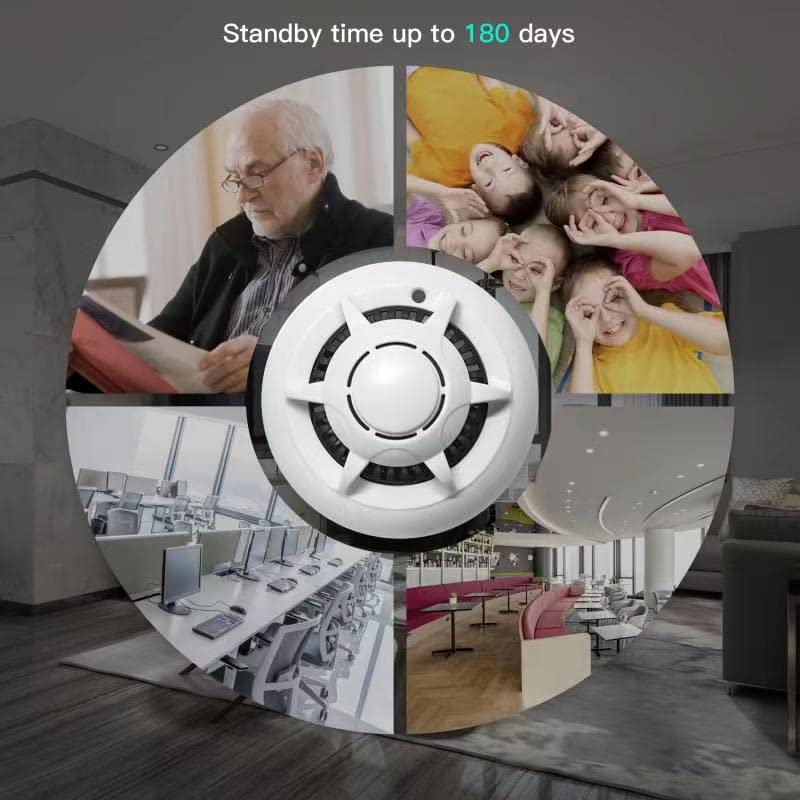 AI Smoke Detector Camera for Home Security Outdoors