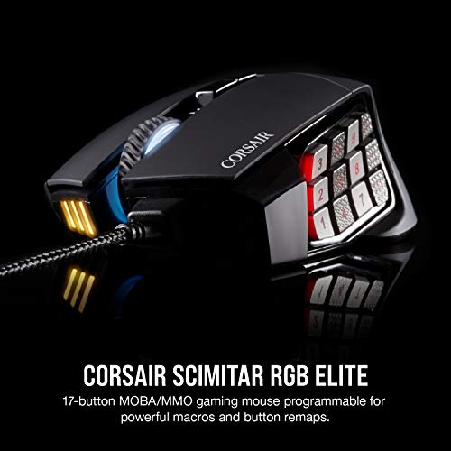 Corsair SCIMITAR RGB ELITE Gaming Mouse - 18,000 DPI - MMO/MOBA