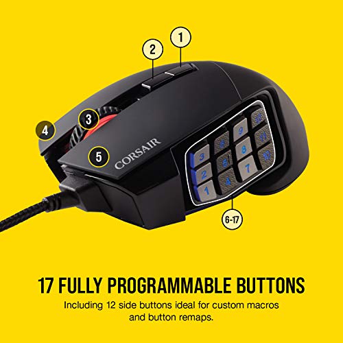 Corsair SCIMITAR RGB ELITE Gaming Mouse - 18,000 DPI - MMO/MOBA