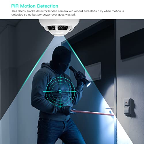 AI Smoke Detector Camera for Home Security Outdoors