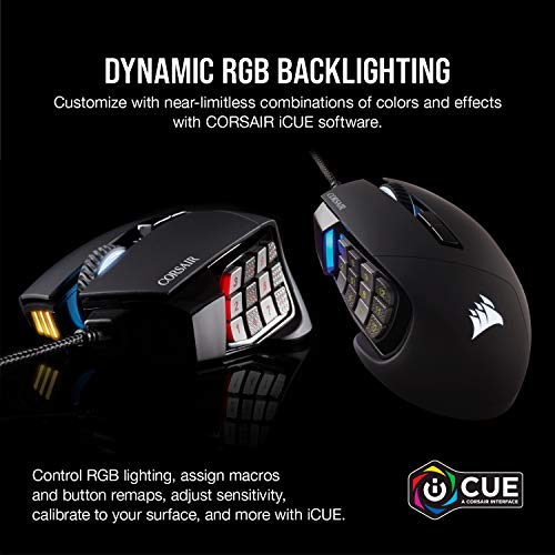 Corsair SCIMITAR RGB ELITE Gaming Mouse - 18,000 DPI - MMO/MOBA