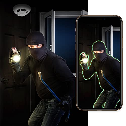 AI Smoke Detector Camera for Home Security Outdoors