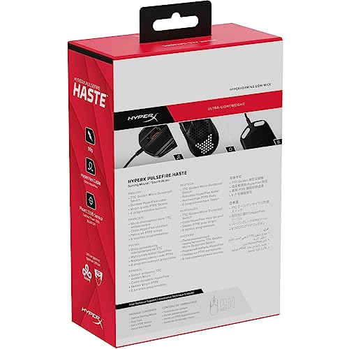 HyperX Pulsefire Haste Gaming Mouse - Ultra-Lightweight Hex设计 RGB