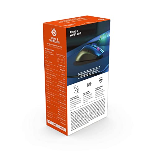 SteelSeries Rival 3 Wireless Gaming Mouse - High Performance