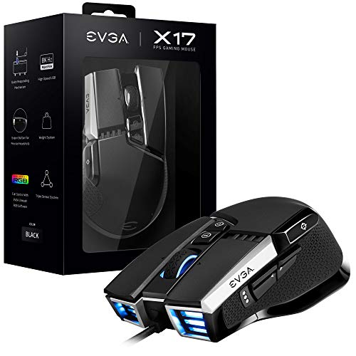 EVGA X17 Gaming Mouse - Black, Customizable, 16,000 DPI