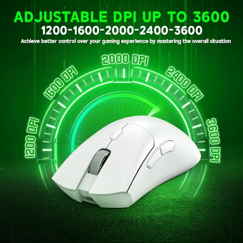 Wireless Gaming Mouse with Adjustable DPI and Bluetooth