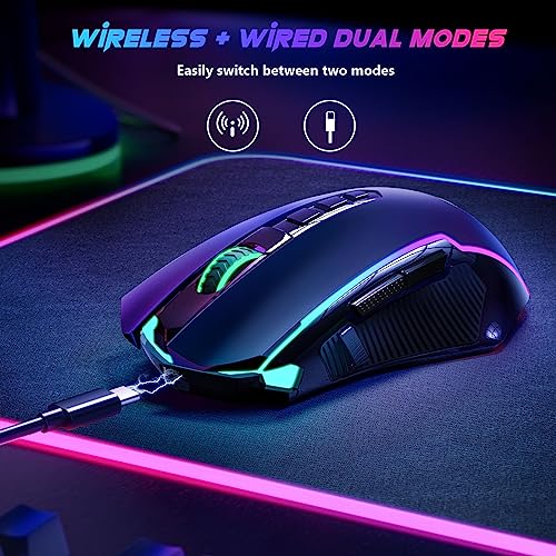 Redragon Wireless Gaming Mouse, 8000 DPI, RGB Backlit