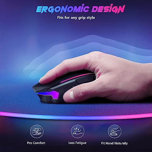 Redragon Wireless Gaming Mouse, 8000 DPI, RGB Backlit