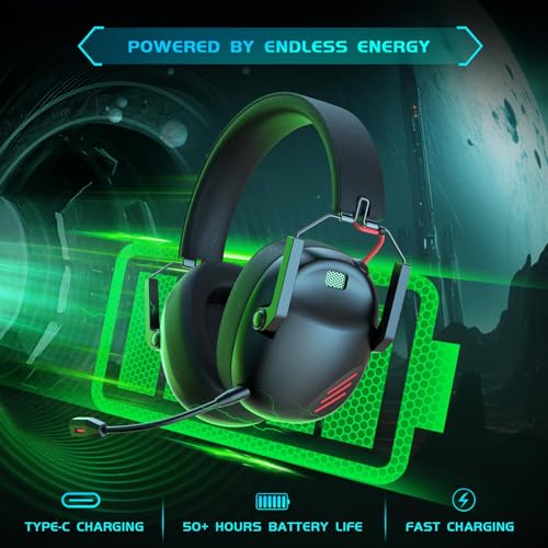 Bluetooth 5.3 Gaming Headset for Multi-Platform Gaming - Black