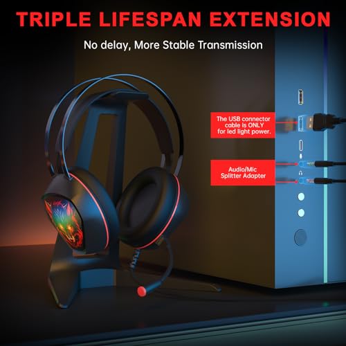 Syndesmos Wired Gaming Headset for PS5, Xbox, PC