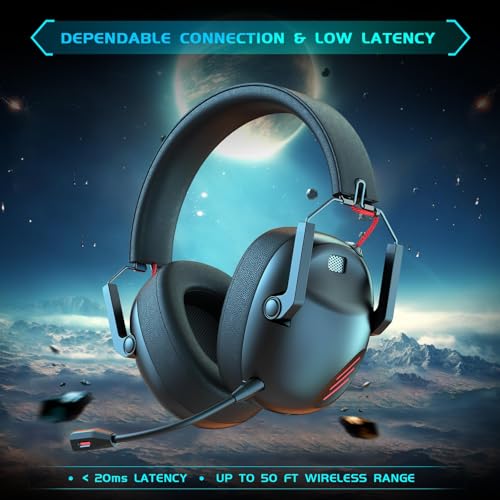 Bluetooth 5.3 Gaming Headset for Multi-Platform Gaming - Black