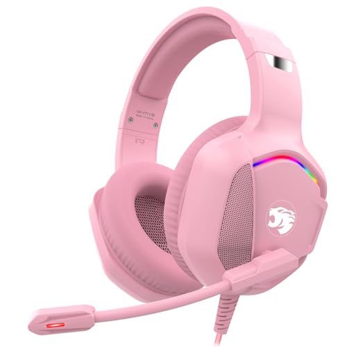 RGB Gaming Headset with Microphone for Multiple Platforms (Pink)