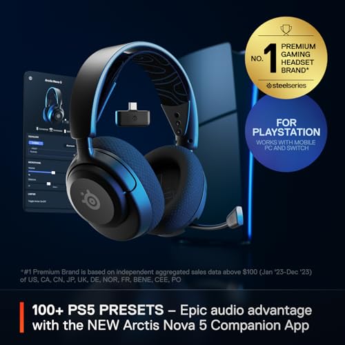 SteelSeries Arctis Nova 5P Wireless Gaming Headset with 100+ Audio Presets