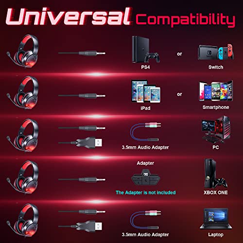 BENGOO Gaming Headset Headphones - Xbox, PS5, Switch