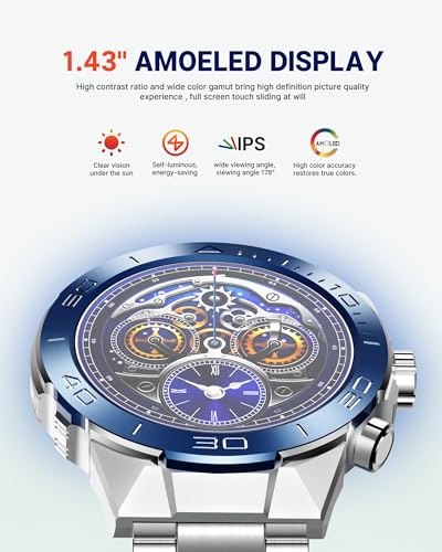 Men's Answer/Make Call Smartwatch, AMOLED Screen, 100+ Sports Modes