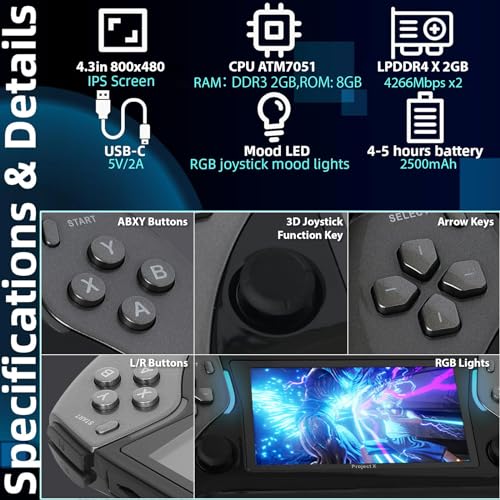 Handheld Retro Gaming Console with 11 Emulators IPS Screen