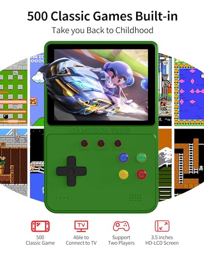 Retro Portable Handheld Game Console: 500 Classic Games