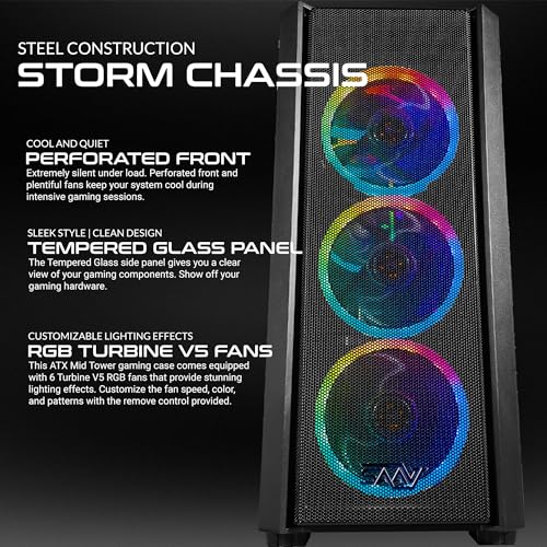 SAAV T105 Storm Gaming PC Tower - Intel Core i5 3.2GHz, 8GB RAM