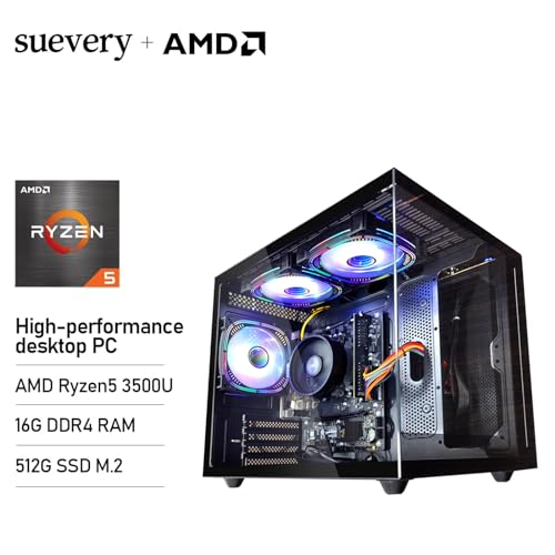 Suevery Gaming PC Ryzen5 16GB 512GB Windows 11
