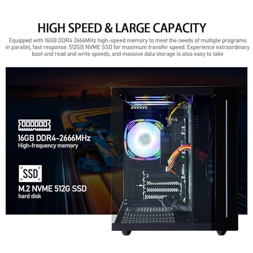 Suevery Gaming PC Ryzen5 16GB 512GB Windows 11