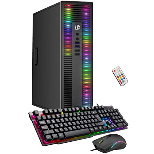 HP ProDesk Desktop RGB Lights Gaming Computer, Core i5