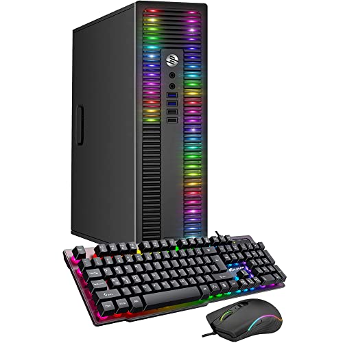 HP ProDesk Desktop RGB Lights Gaming Computer, Core i5