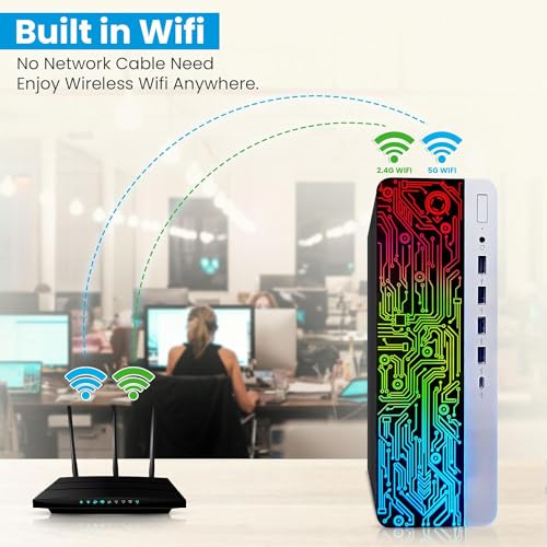 HP ProDesk RGB Desktop PC with Dual Monitors