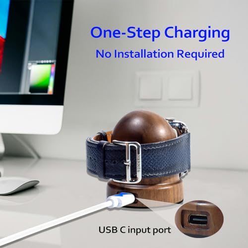 Portable Walnut Wood Apple Watch Charger Stand - Fast Charging