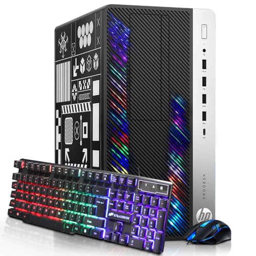 Renewed HP RGB Gaming Desktop, Intel Quad Core, GeForce GT 1030, 16GB DDR4