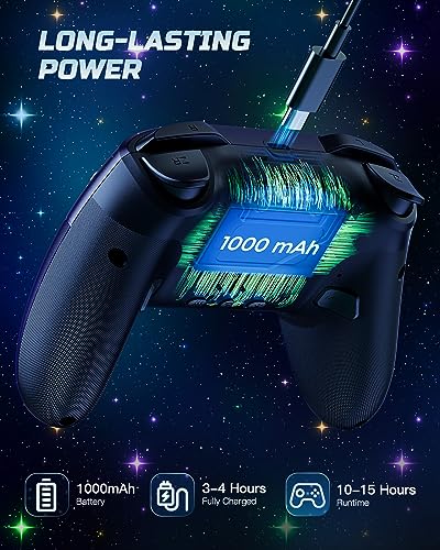 LED Star Wireless Pro Controller for Switch/Lite/OLED, 9 Colors RGB Light