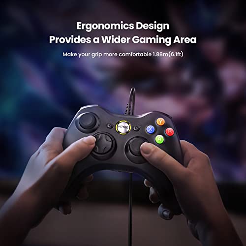 Enhanced Black Wired PC Controller for Xbox 360 & Windows