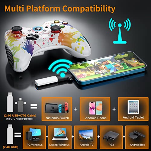 Wireless Dual-Vibrate Gamepad for PC/PS3/Android/Switch/Steam Deck
