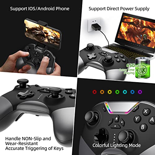 Pro Wireless Bluetooth Game Controller with Phone Clip