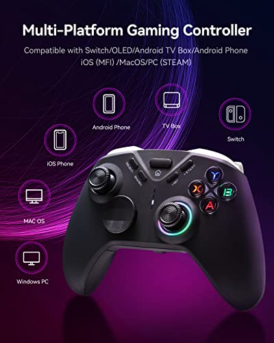 DOYOKY Wireless Bluetooth Game Controller with LED Backlight