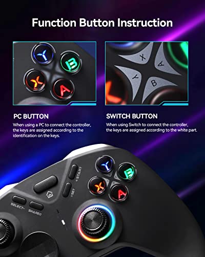 DOYOKY Wireless Bluetooth Game Controller with LED Backlight