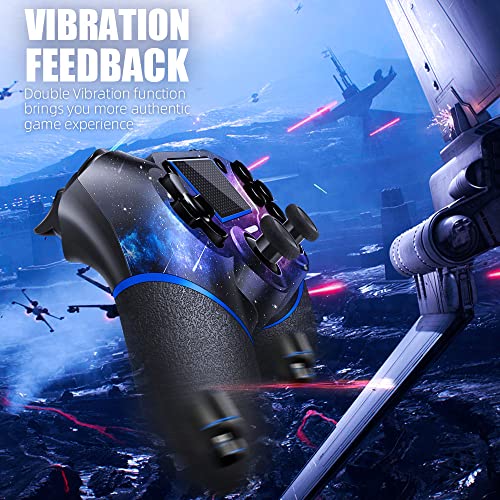 AceGamer Wireless PS4 Controller with Turbo, Purple Galaxy Design