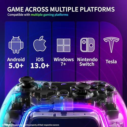 Fosmon Wireless Gaming Controller with RGB Lights & Turbo