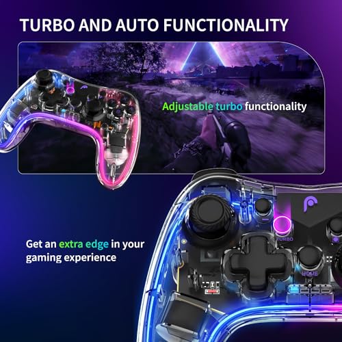 Fosmon Wireless Gaming Controller with RGB Lights & Turbo