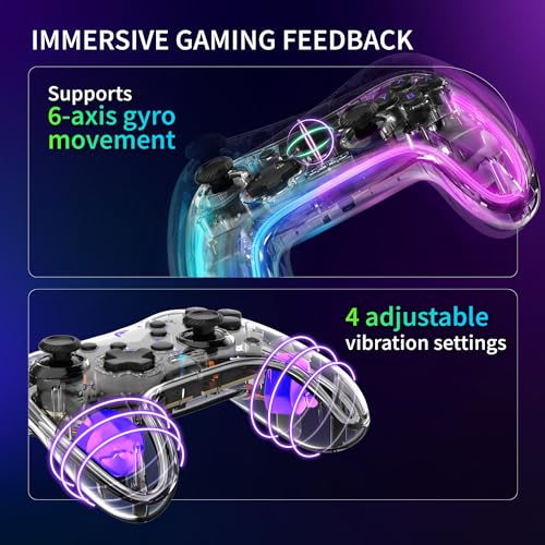 Fosmon Wireless Gaming Controller with RGB Lights & Turbo