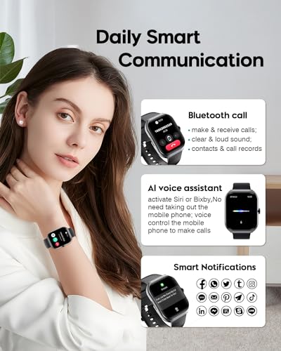 2024 Black Curved Smartwatch with AOD Mode, Answer/Make Calls