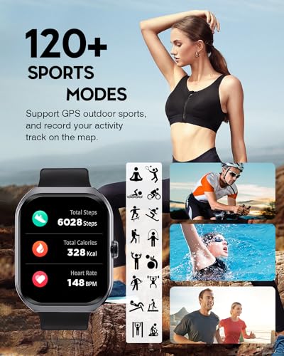 2024 Black Curved Smartwatch with AOD Mode, Answer/Make Calls