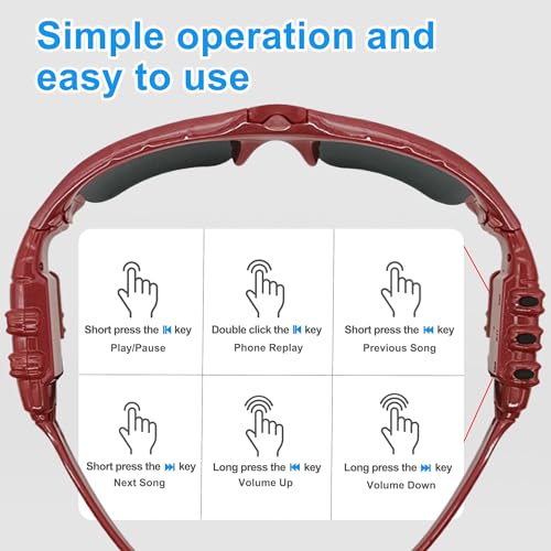 KONLEYA Bluetooth Sunglasses with Music Headset & Polarized Lenses