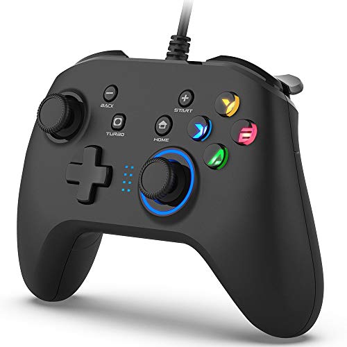 Rechargeable Dual-Vibration Wired Gaming Controller for Multiple Devices