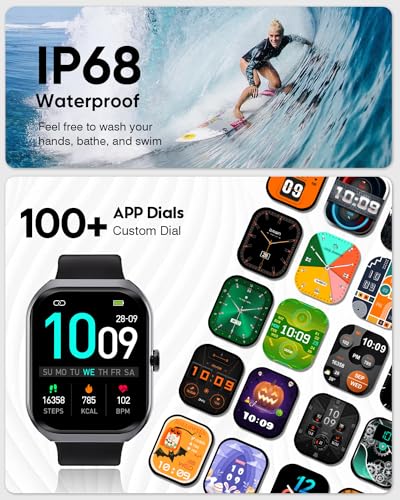 2024 Black Curved Smartwatch with AOD Mode, Answer/Make Calls