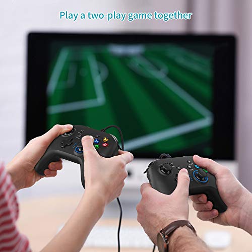 Rechargeable Dual-Vibration Wired Gaming Controller for Multiple Devices